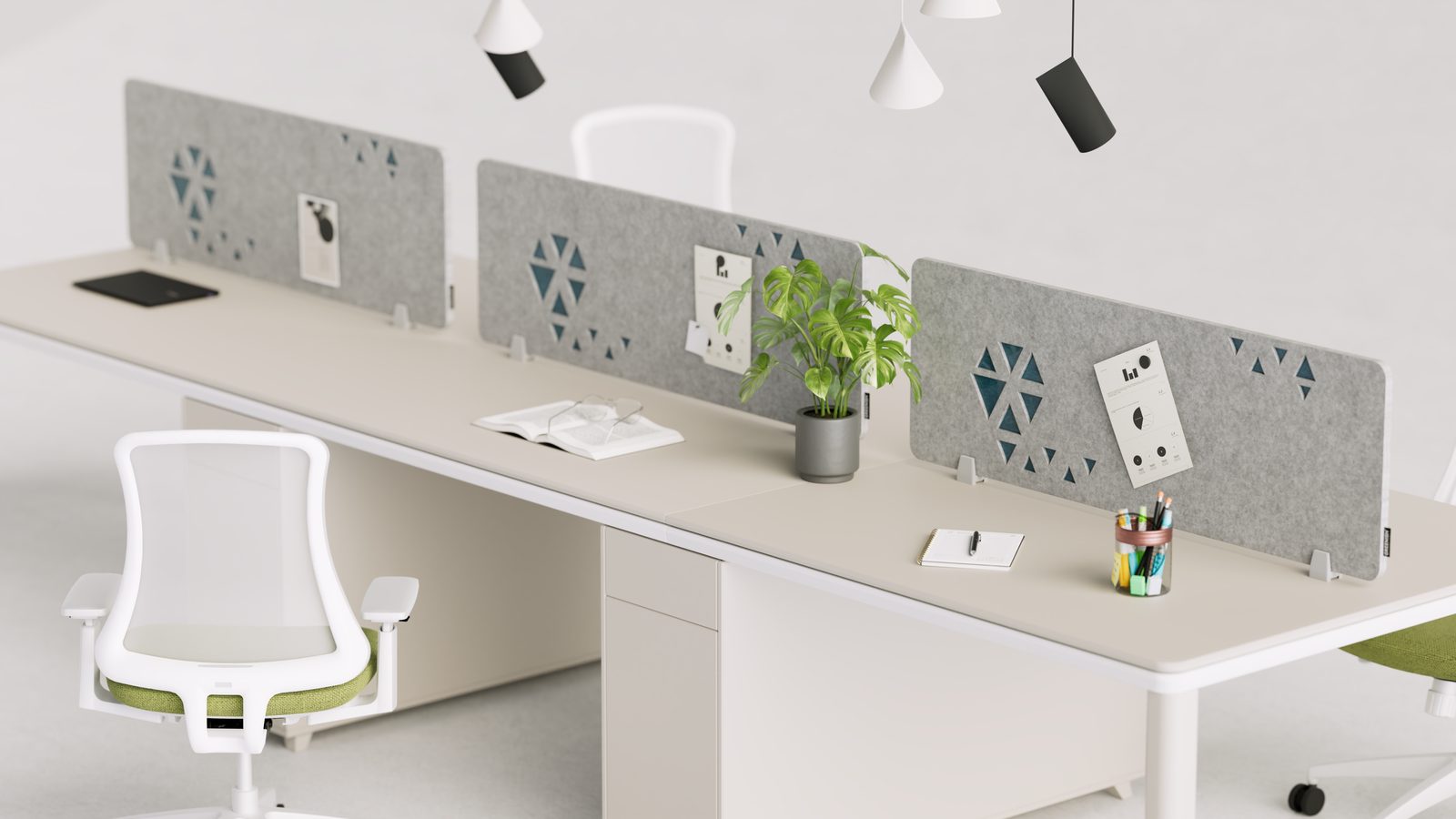 Acoustic desk screens